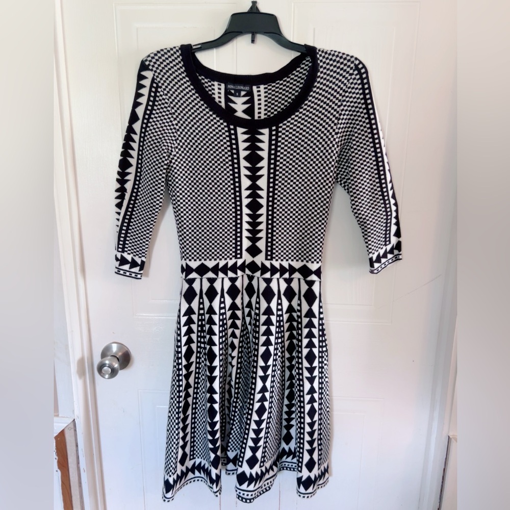 Black and white sweater dress